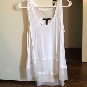BCBG White tank top with mesh